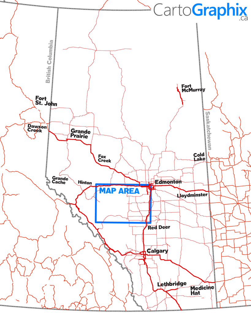 Drayton Valley Oilfield Map - 39"W x 27"H