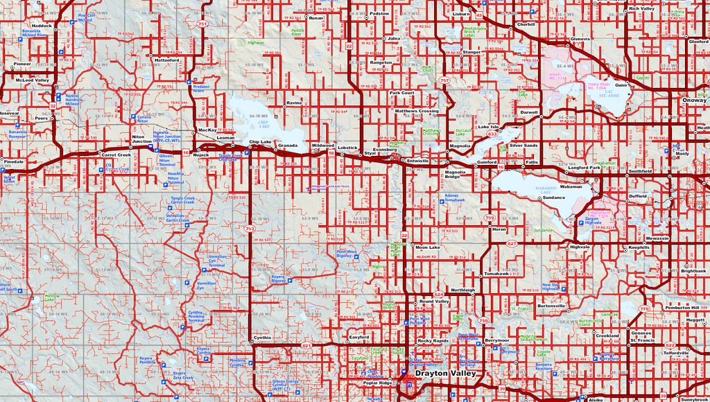 NE BC / NW Alberta Oilfield Wall Map - 71"W x 90"H