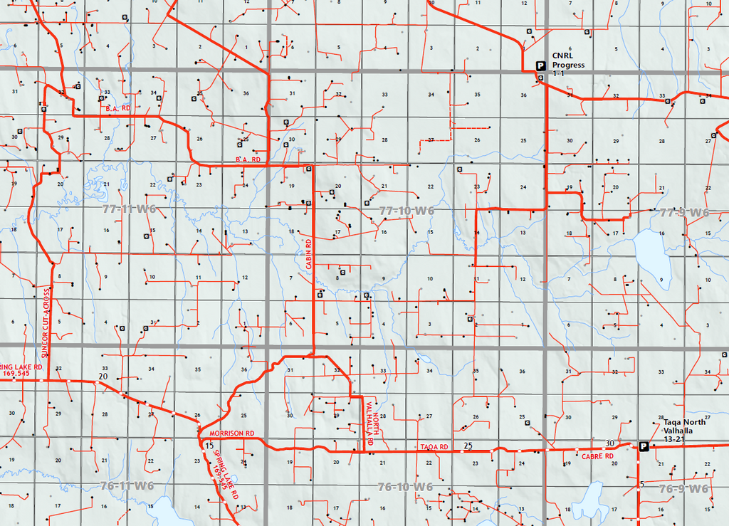 Saddle Hills Oilfield Map - 36"W x 24"H