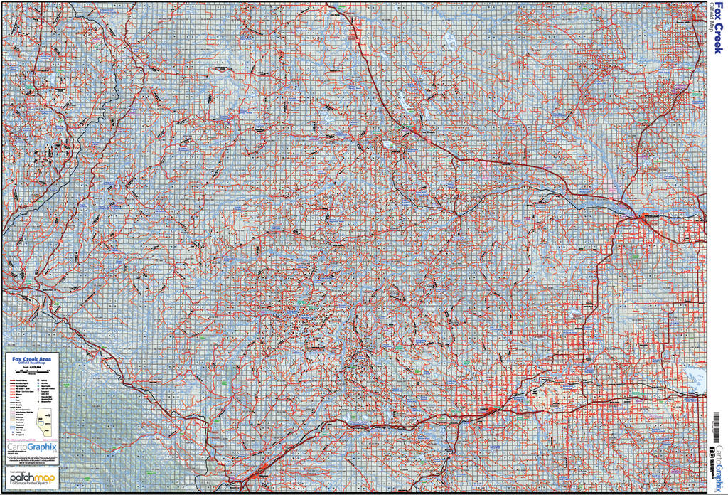 Fox Creek Oilfield Map - 39"W x 27"H