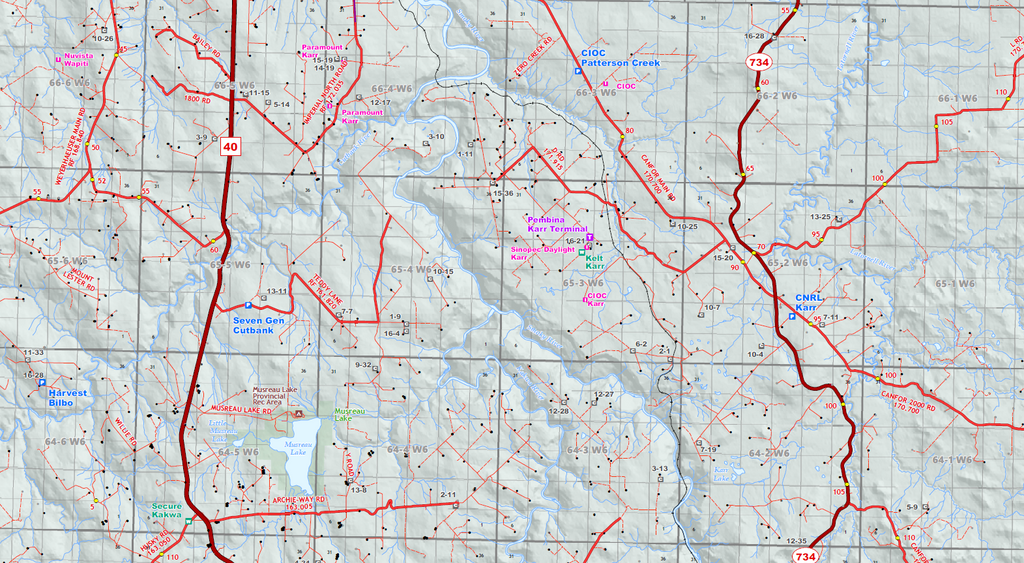 Fox Creek Oilfield Wall Map - 52"W x 36"H
