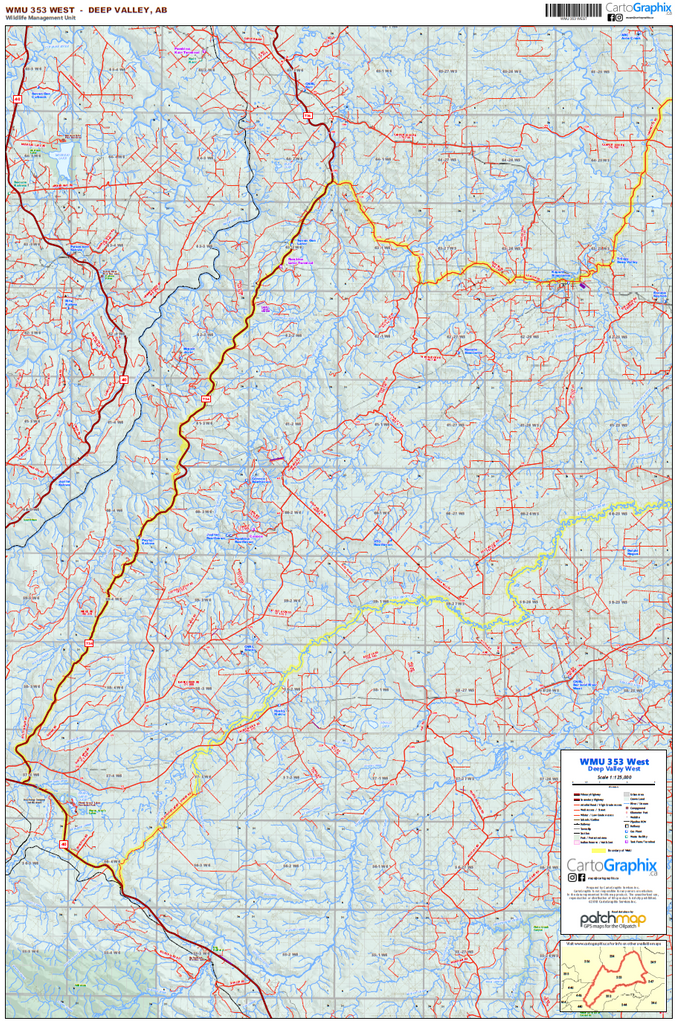 WMU 353 Deep Valley - 36"W x 24"H (2 Map Set)