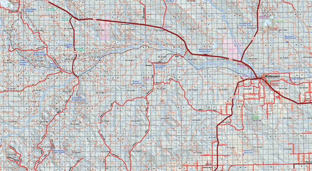 Fox Creek Oilfield Map - 39"W x 27"H