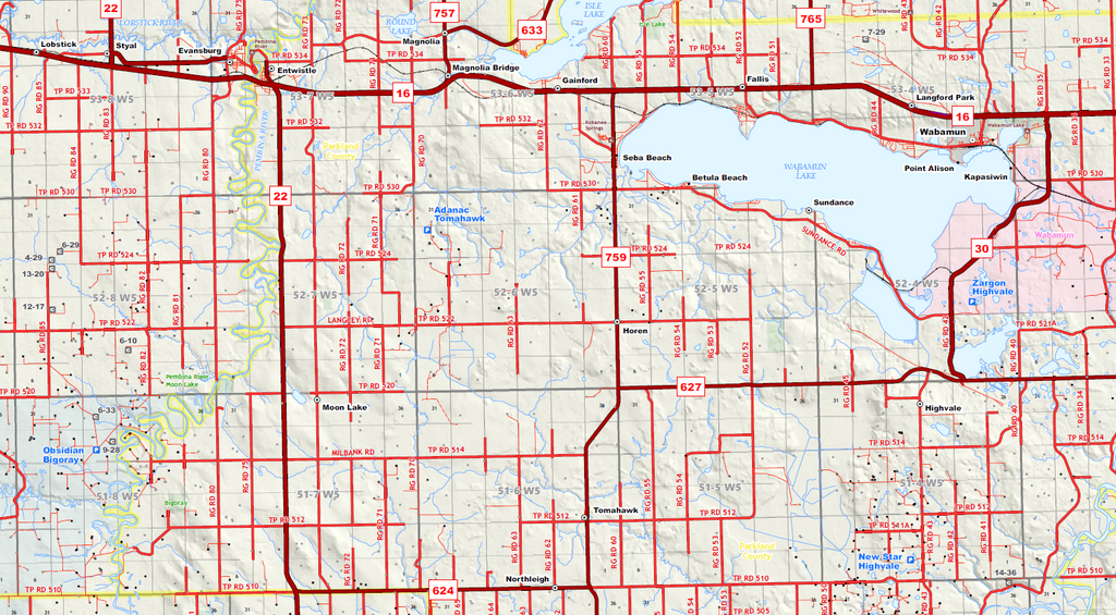 Drayton Valley Oilfield Wall Map - 52"W x 36"H