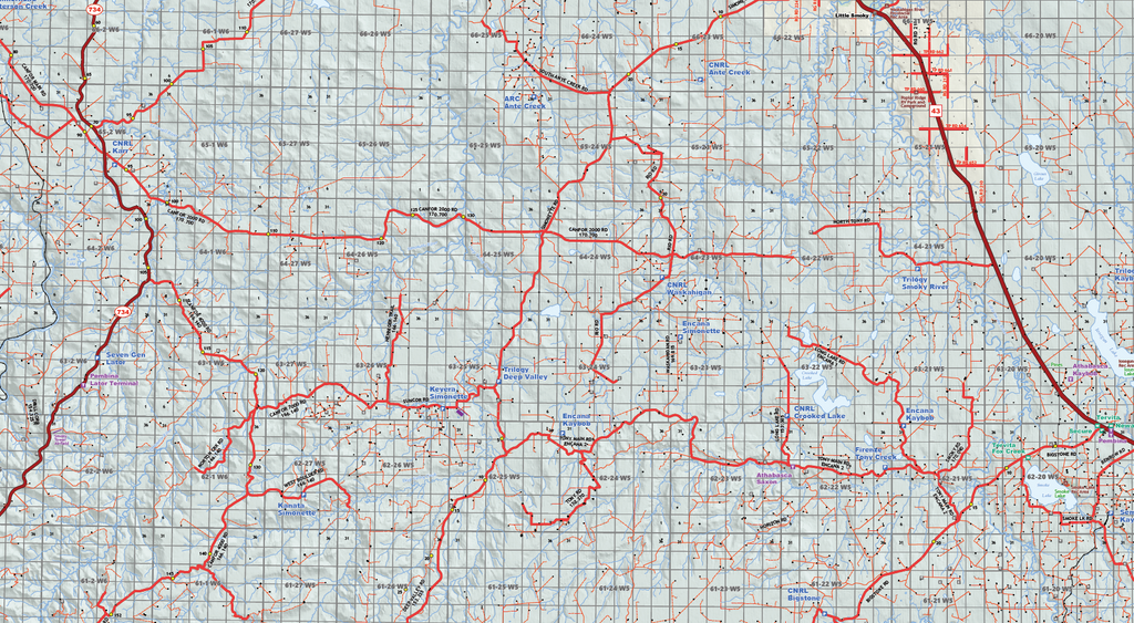 Fox Creek Oilfield Map - 39"W x 27"H