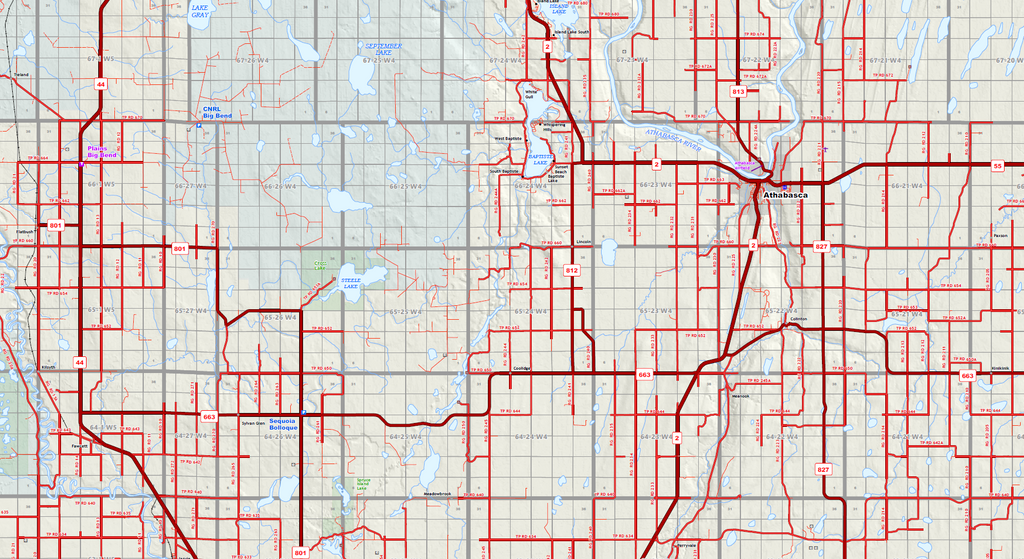 Central Alberta Oilfield Wall Map - 70"W x 70"H