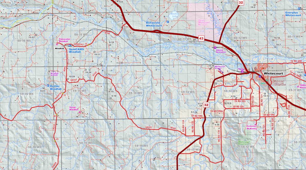 Fox Creek Oilfield Wall Map - 52"W x 36"H