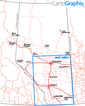 Southern Alberta Oilfield Wall Map - 70"W x 80"H
