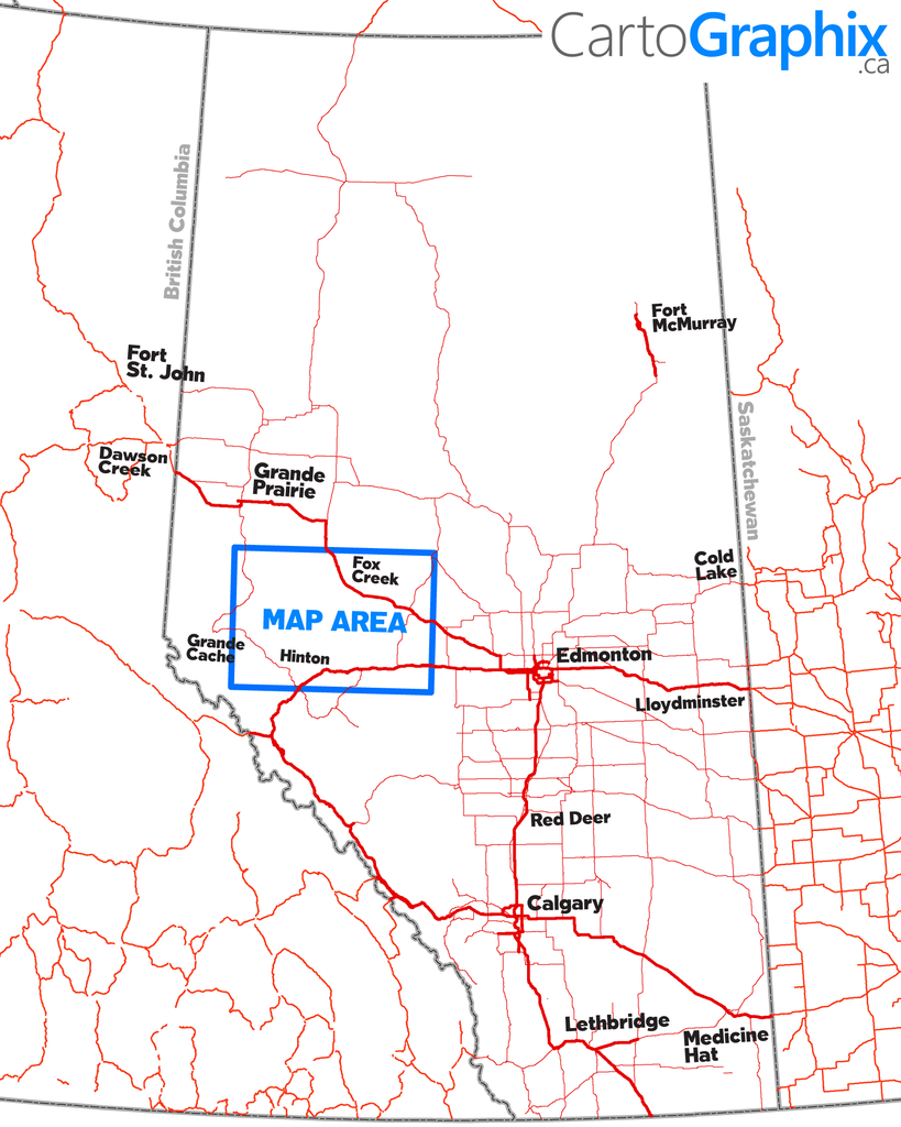 Fox Creek Oilfield Map - 39"W x 27"H