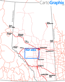 Drayton Valley Oilfield Wall Map - 52"W x 36"H